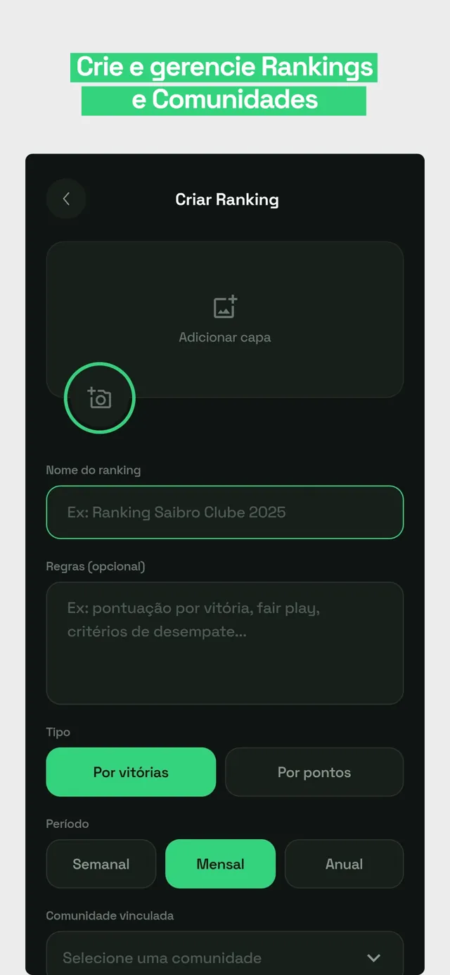 Crie e gerencie rankings e comunidades