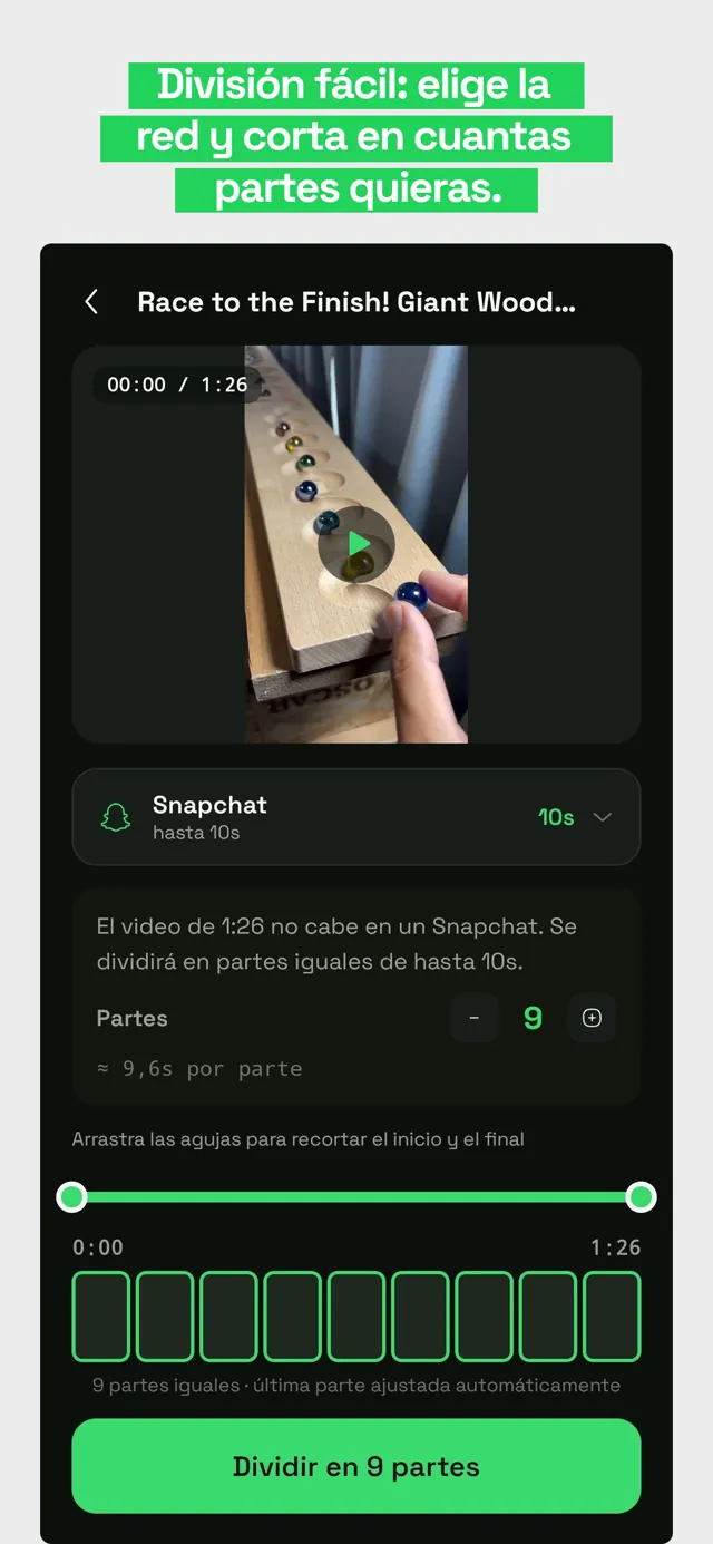Divisão rápida e em segundo plano