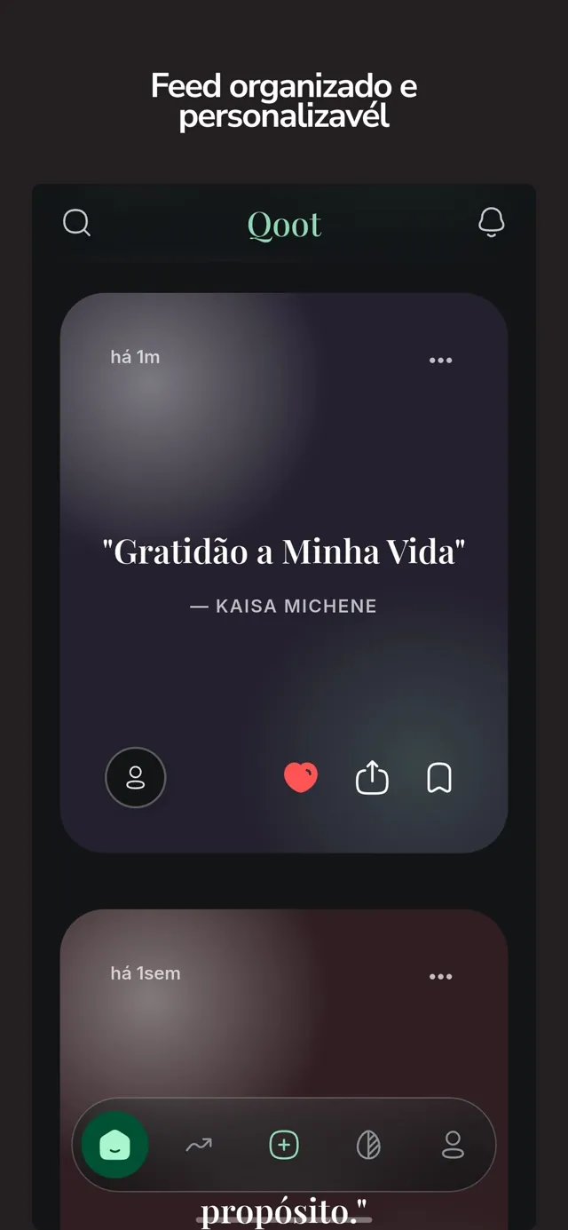 Feed organizado e personalizado