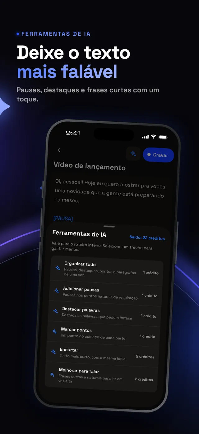 Deixe o texto mais falável