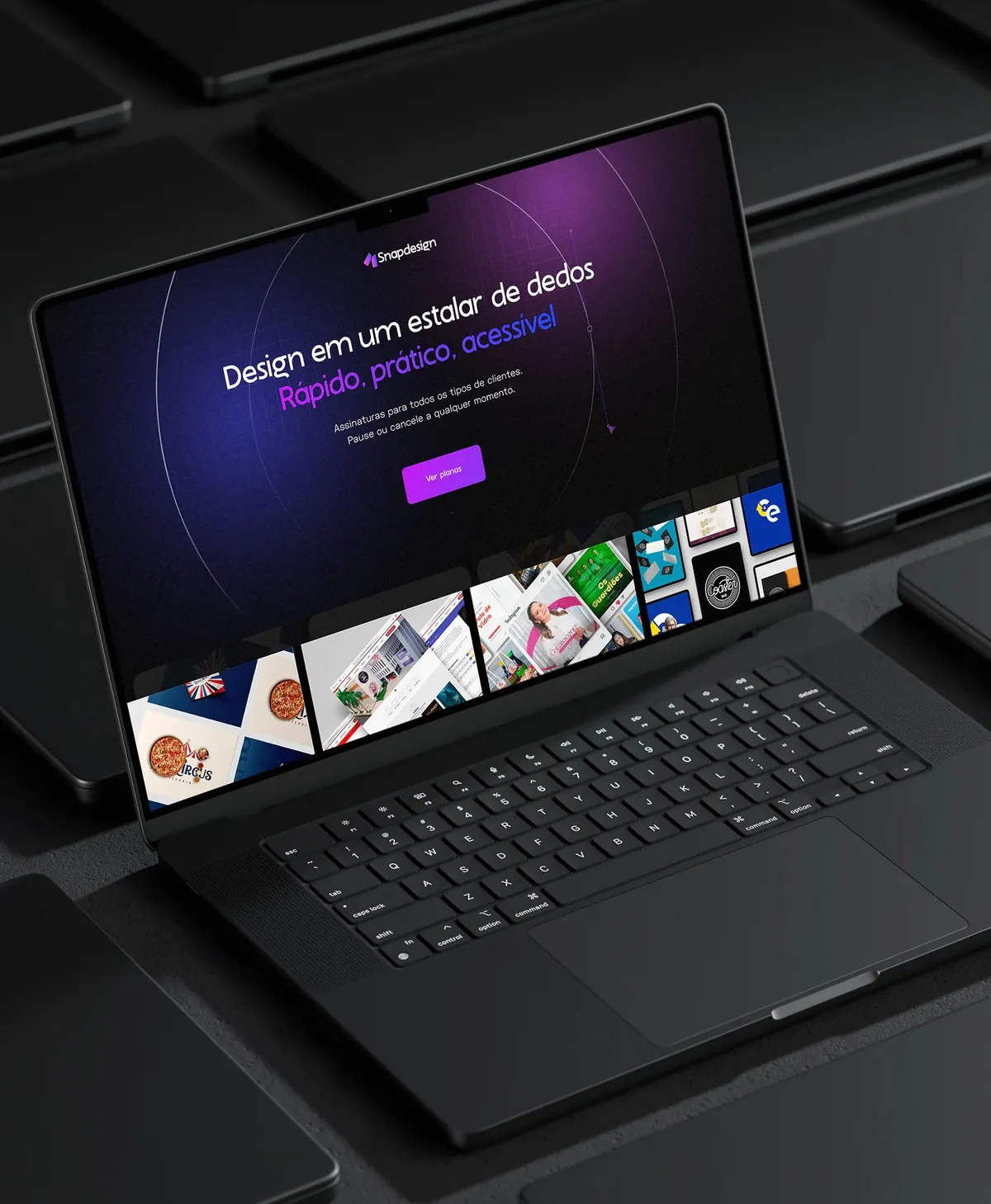 Site da Snap Design em notebook